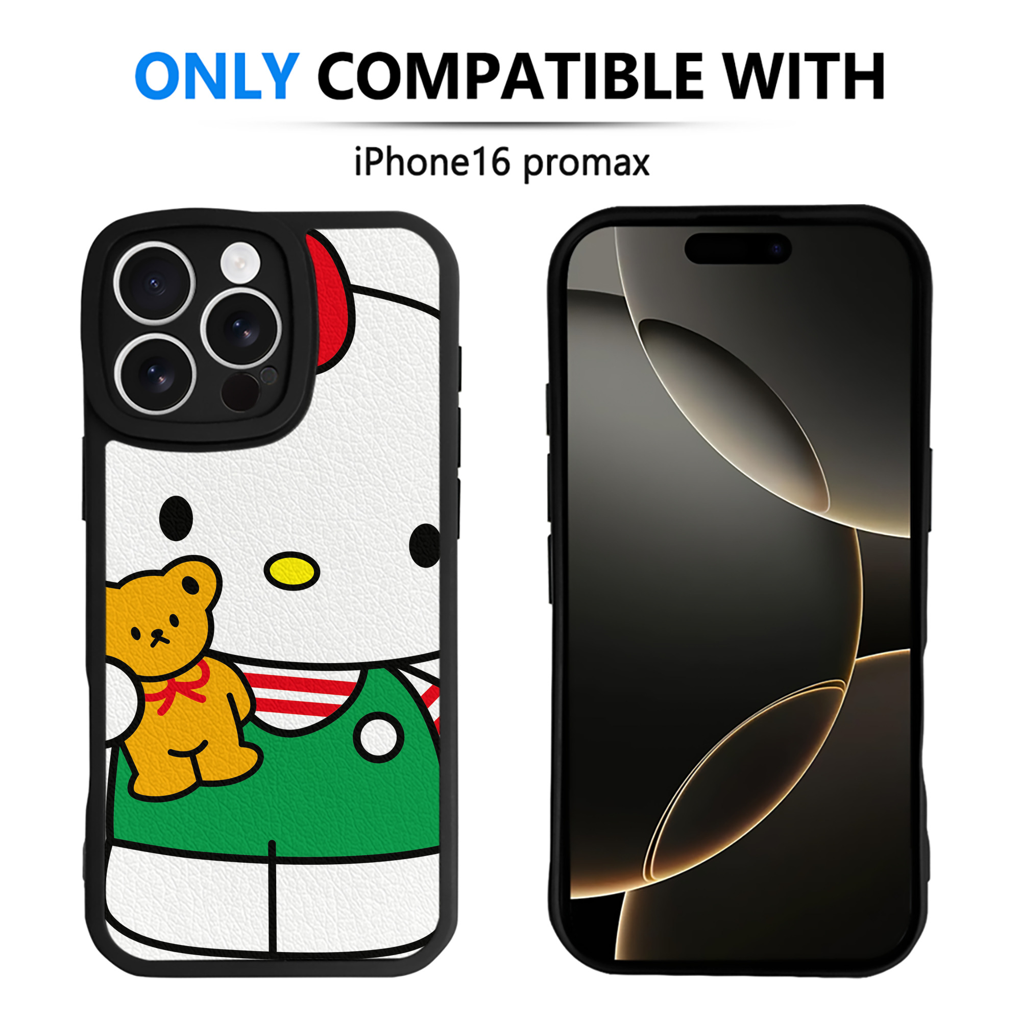 （画像用） Hello Kitty ハローキティ 【iPhone 16シリーズ対応】シリコンスマホケース（レザー調） 材質：シリコン
